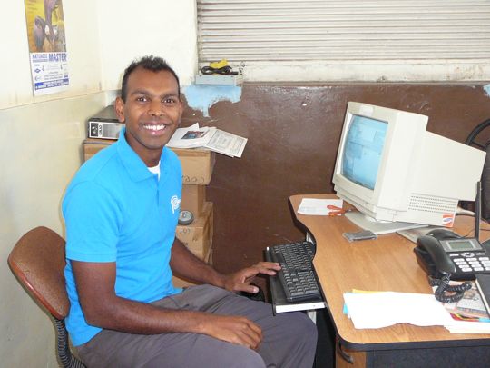 David at the computer