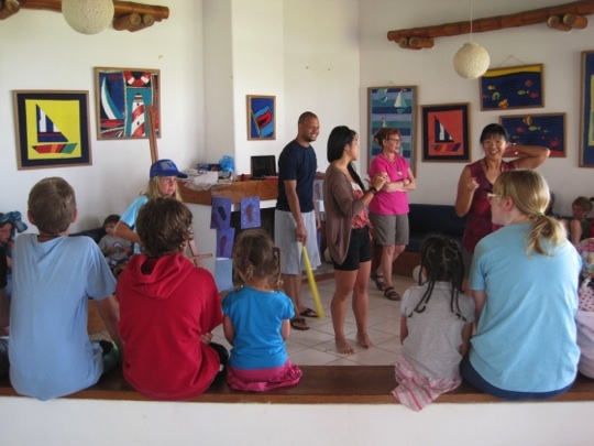 A team from Christ Community Church leading the children's program